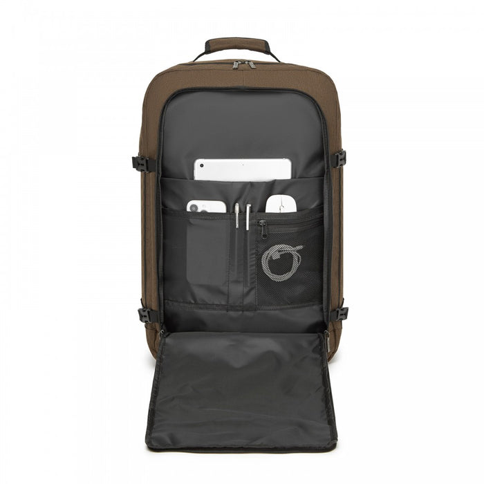 BPK2531L - Kono Multi-purpose Business Large Backpack–Fits 15.6" Laptop, Ideal for Work, Travel & Daily Commute - Brown