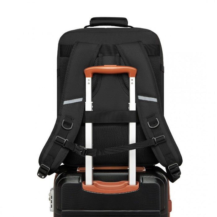 BPK2531M - Kono Multi-purpose Business Medium-sized Backpack–Fits 15.6" Laptop, Ideal for Work, Travel & Daily Commute - Black