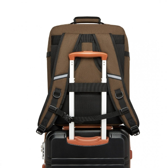 BPK2531M - Kono Multi-purpose Business Medium-sized Backpack–Fits 15.6" Laptop, Ideal for Work, Travel & Daily Commute - Brown