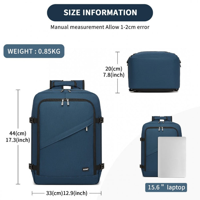 BPK2531M - Kono Multi-purpose Business Medium-sized Backpack–Fits 15.6" Laptop, Ideal for Work, Travel & Daily Commute - Navy