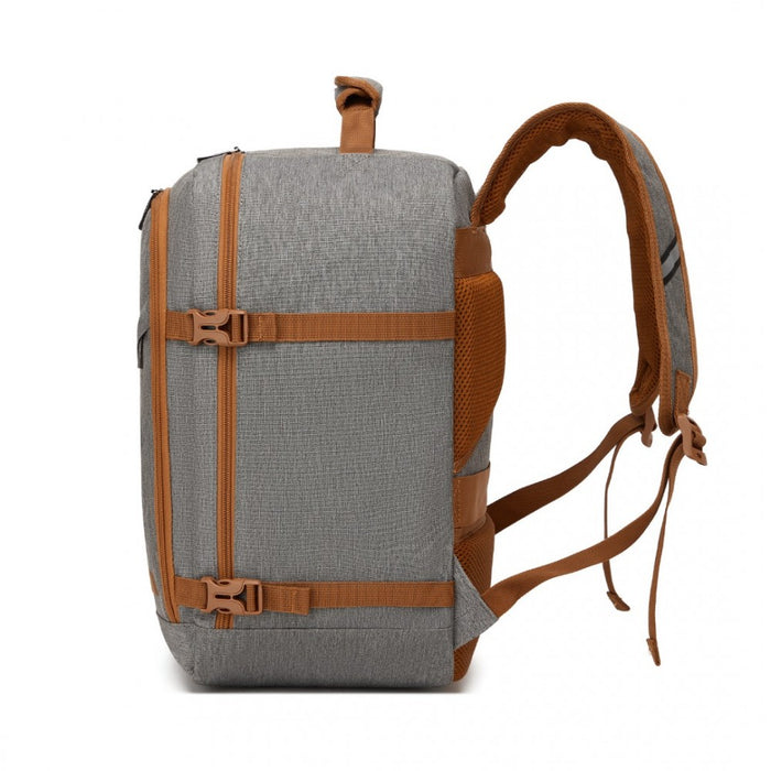 BPK2531S - Kono Multi-purpose Business Carry-On Backpack–Fits 15.6" Laptop, Ideal for Work, Travel & Daily Commute - Grey and Brown