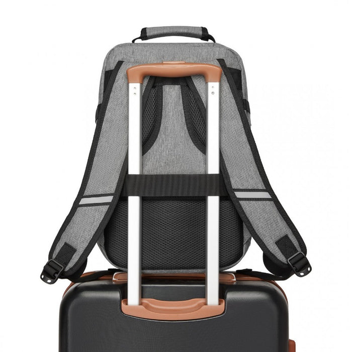 BPK2531S - Kono Multi-purpose Business Carry-On Backpack–Fits 15.6" Laptop, Ideal for Work, Travel & Daily Commute - Grey