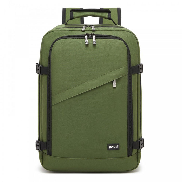 BPK2551 - Kono Flexible Cabin Backpack 30×20×40-Fits 15.6" Laptop, Clamshell Access-Great for Holidays, Work Trips & Commuting - Green