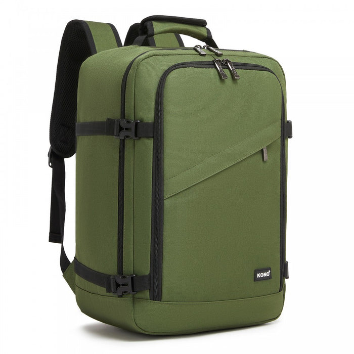 BPK2551 - Kono Flexible Cabin Backpack 30×20×40-Fits 15.6" Laptop, Clamshell Access-Great for Holidays, Work Trips & Commuting - Green