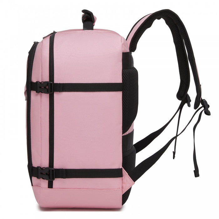 BPK2551 - Kono Flexible Cabin Backpack 30×20×40-Fits 15.6" Laptop, Clamshell Access-Great for Holidays, Work Trips & Commuting - Pink