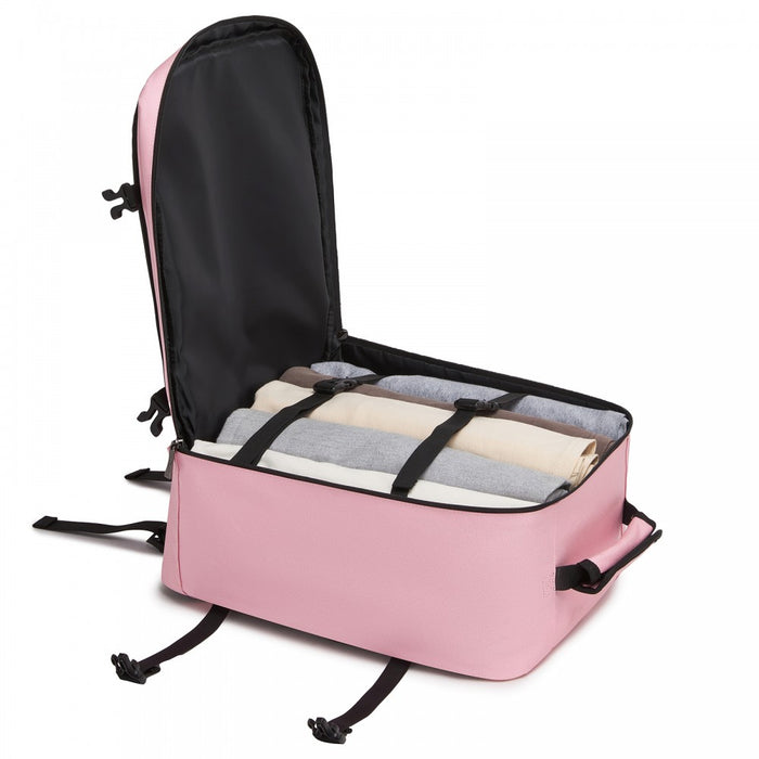 BPK2551 - Kono Flexible Cabin Backpack 30×20×40-Fits 15.6" Laptop, Clamshell Access-Great for Holidays, Work Trips & Commuting - Pink