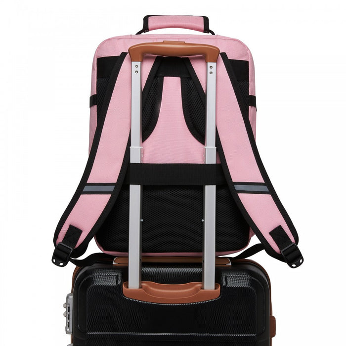 BPK2551 - Kono Flexible Cabin Backpack 30×20×40-Fits 15.6" Laptop, Clamshell Access-Great for Holidays, Work Trips & Commuting - Pink
