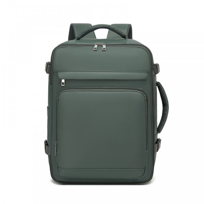 BPK2601- Kono Cabin Travel Backpack 40×20×30 cm – Water-Resistant, Multi-Compartment, Padded Laptop, Anti-Theft, Carry-On Tote - Green