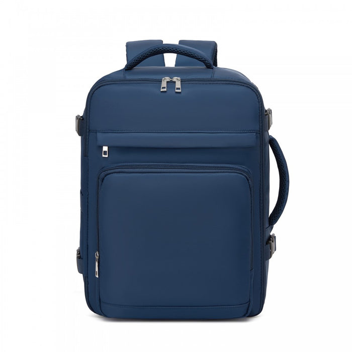 BPK2601- Kono Cabin Travel Backpack 40×20×30 cm – Water-Resistant, Multi-Compartment, Padded Laptop, Anti-Theft, Carry-On Tote - Navy