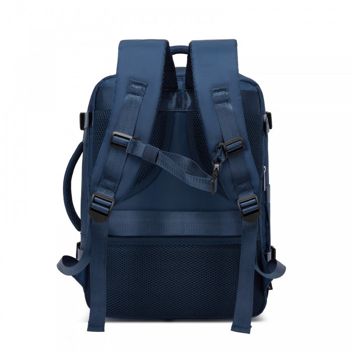 BPK2601- Kono Cabin Travel Backpack 40×20×30 cm – Water-Resistant, Multi-Compartment, Padded Laptop, Anti-Theft, Carry-On Tote - Navy