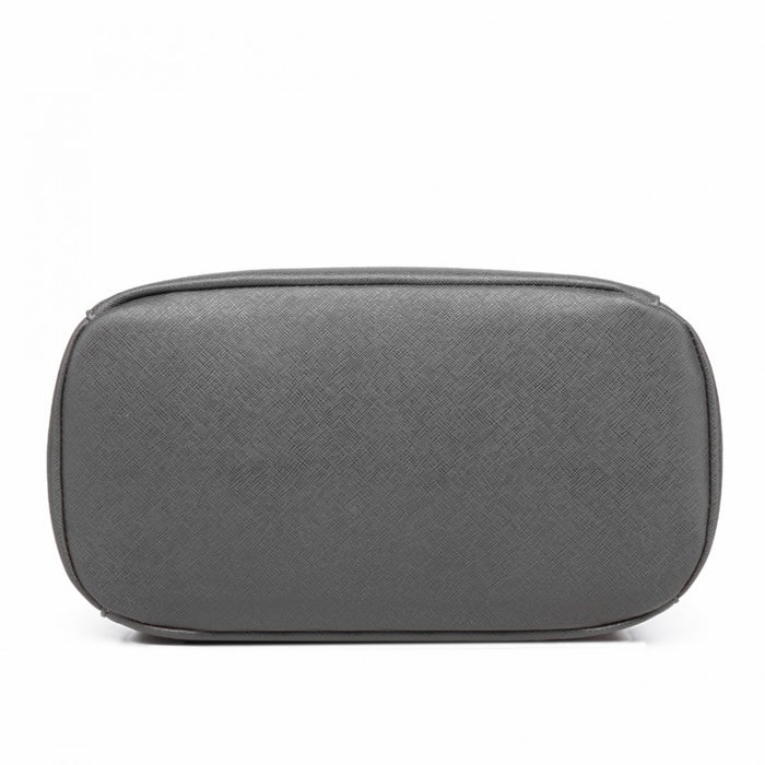 BPM2427 - Miss Lulu Stylish Faux Leather Backpack Secure Daypack with Magnetic Snap Closure Fashionable PU Leather Travel Bag - Grey