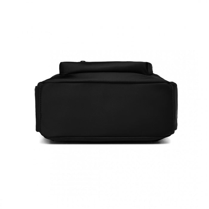 BPM2431 - Miss Lulu Stylish Backpack with Laptop Sleeve and Multiple Pockets and Trolley Sleeve - Black