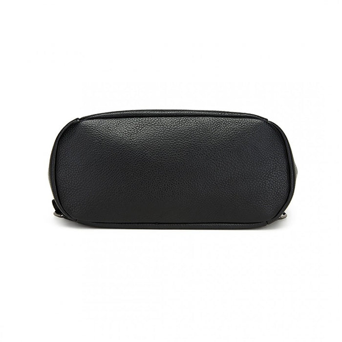 BPM2438 - Miss Lulu Women's Convertible PU Leather Backpack & Shoulder Bag – Versatile 2-in-1 Design - Black