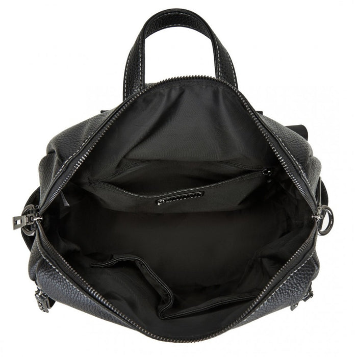 BPM2438 - Miss Lulu Women's Convertible PU Leather Backpack & Shoulder Bag – Versatile 2-in-1 Design - Black