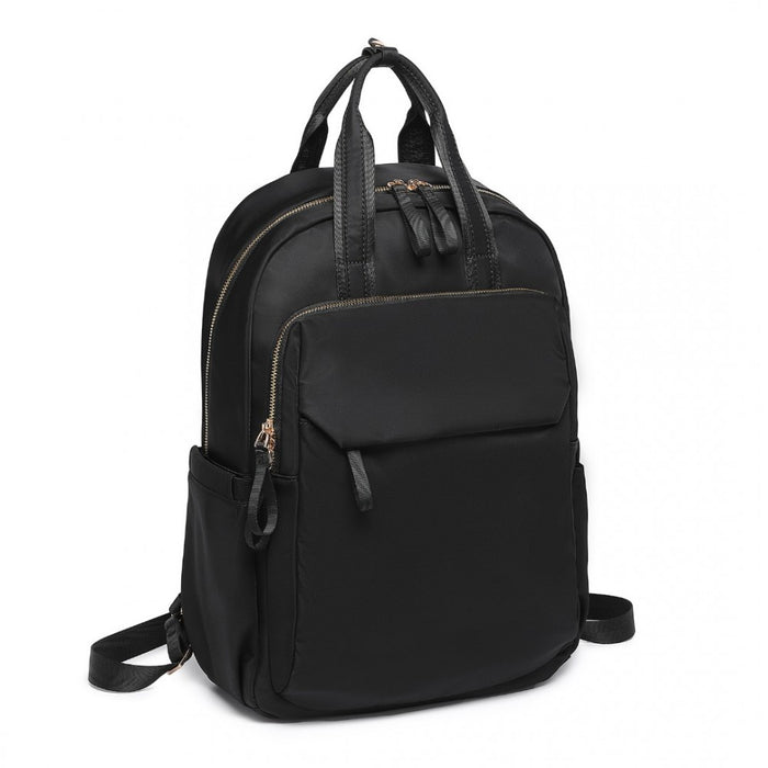 BPM2439 - Miss Lulu Versatile Stylish Backpack with Laptop Compartment and Trolley strape - Black