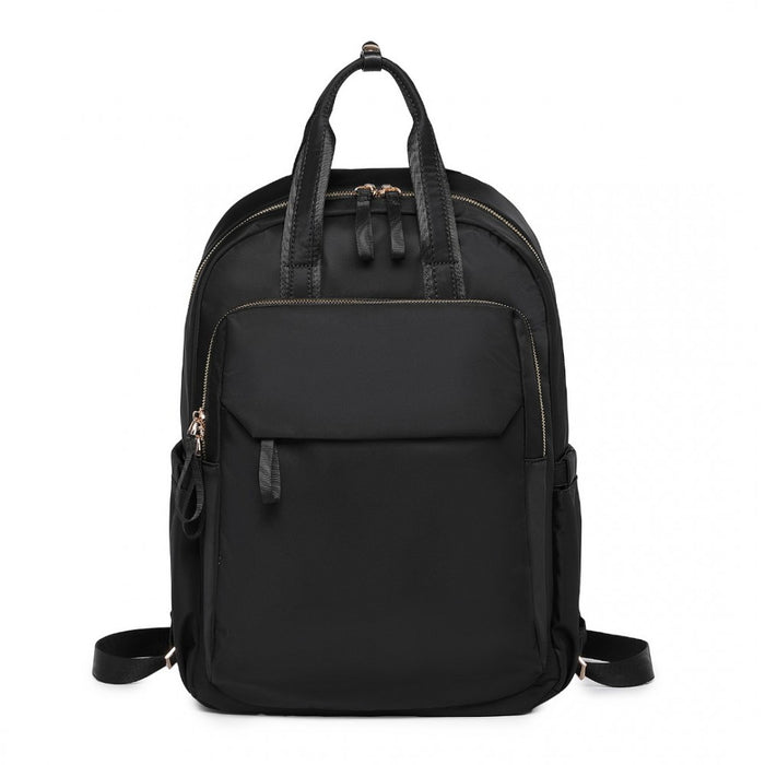 BPM2439 - Miss Lulu Versatile Stylish Backpack with Laptop Compartment and Trolley strape - Black
