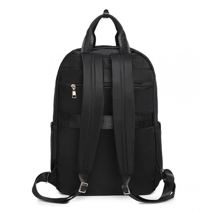 BPM2439 - Miss Lulu Versatile Stylish Backpack with Laptop Compartment and Trolley strape - Black