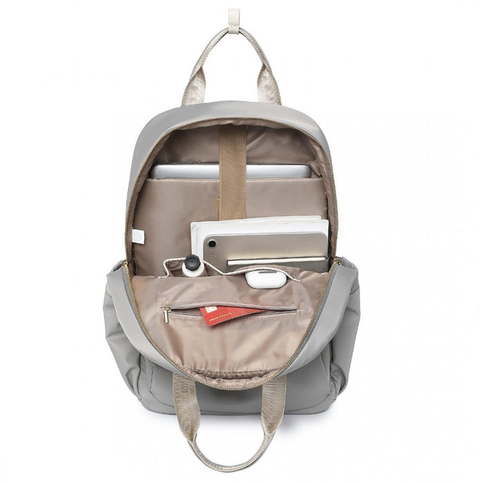 BPM2439 - Miss Lulu Versatile Stylish Backpack with Laptop Compartment and Trolley strape - Grey
