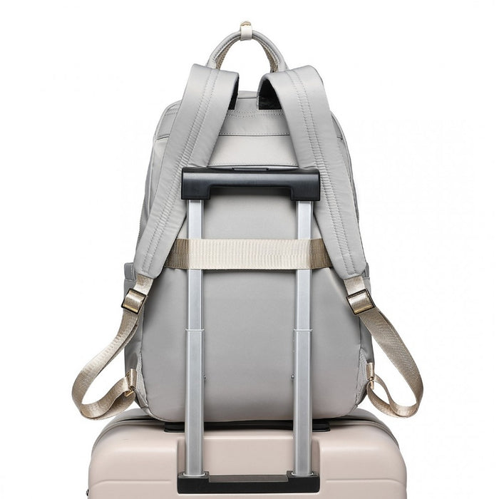 BPM2439 - Miss Lulu Versatile Stylish Backpack with Laptop Compartment and Trolley strape - Grey