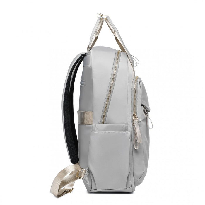 BPM2439 - Miss Lulu Versatile Stylish Backpack with Laptop Compartment and Trolley strape - Grey