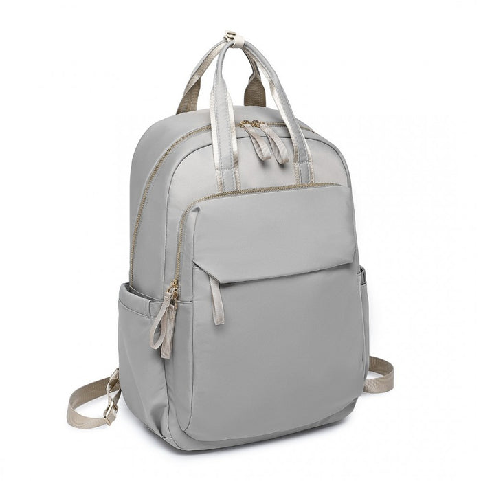 BPM2439 - Miss Lulu Versatile Stylish Backpack with Laptop Compartment and Trolley strape - Grey