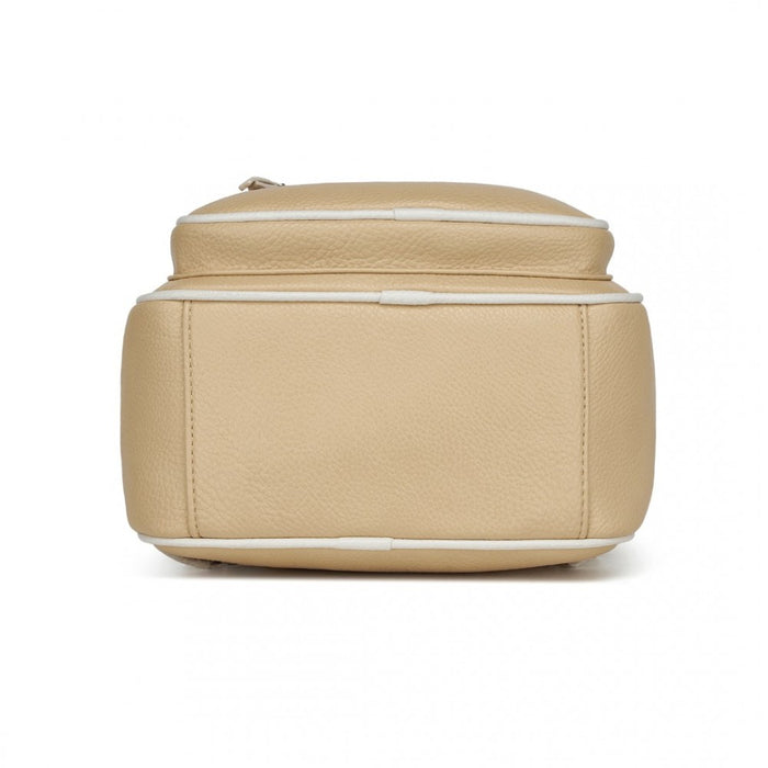 BPM2453 - Miss Lulu PU Leather Convertible Backpack Crossbody Bag - Lightweight Anti-Theft Daypack with Multiple Pockets - Yellow