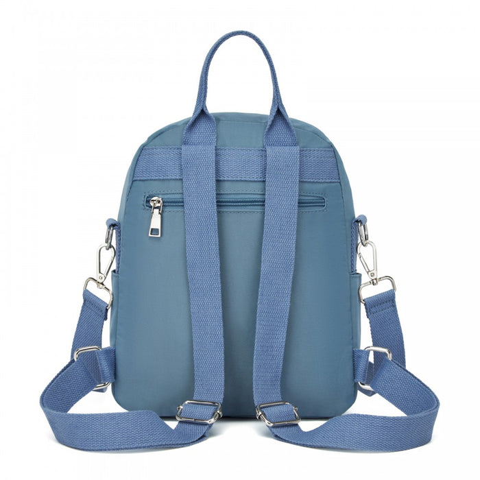 BPM2651 - Miss Lulu 3-in-1 Convertible Backpack with Removable Long Strap - Wear as Backpack, Shoulder or Crossbody Bag - Blue