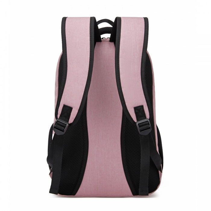 BPN2607 - Trendy Laptop Backpack,Soft Padded,Practical,Organized Storage,Lightweight 15.6" Notebook Bag for Work, School & Travel - Pink