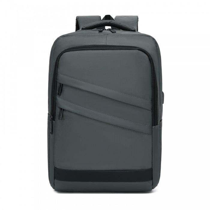 BPS2603 - Premium Laptop Backpack, 15.6 Inch USB Charging Backpack with Padded Laptop Sleeve, Ideal for Work and Commuting - Grey