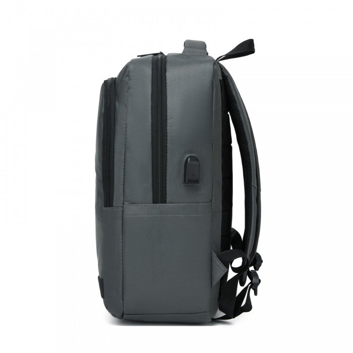 BPS2603 - Premium Laptop Backpack, 15.6 Inch USB Charging Backpack with Padded Laptop Sleeve, Ideal for Work and Commuting - Grey