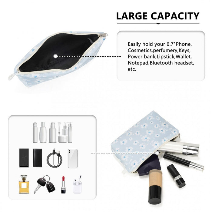 COM2443 - Miss Lulu Multi-Functional Charming Print Cosmetic Bag & Storage Bag for Travel and Everyday Use - Blue