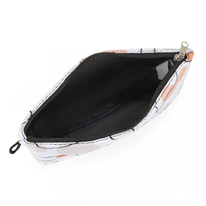 COM2443 - Miss Lulu Multi-Functional Charming Print Cosmetic Bag & Storage Bag for Travel and Everyday Use - White