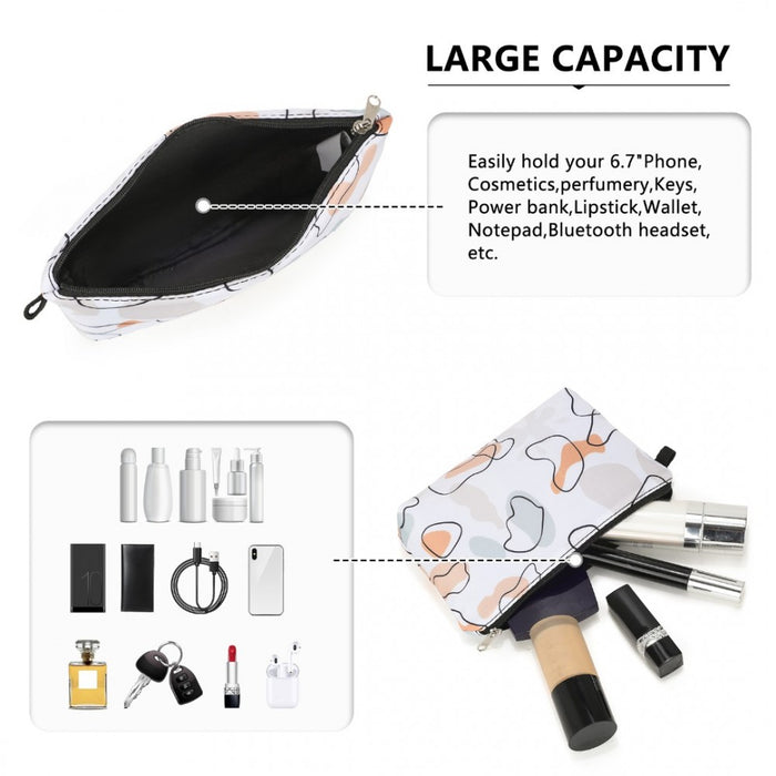 COM2443 - Miss Lulu Multi-Functional Charming Print Cosmetic Bag & Storage Bag for Travel and Everyday Use - White