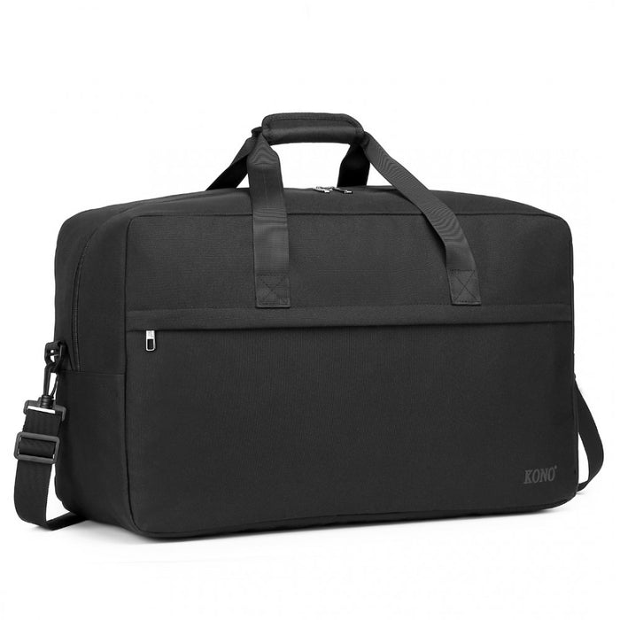 E1960L - Kono Lightweight Multi Purpose Unisex Sports Travel Duffel Bag - Black