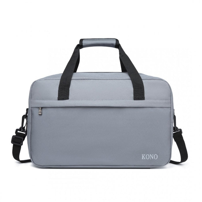 E1960M - Kono Lightweight Multi Purpose Unisex Sports Travel Duffel Bag - Light Grey