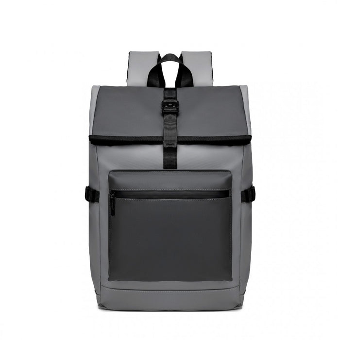 E2330 - Kono Durable PVC Coated Water-resistant Stylish Backpack - Grey