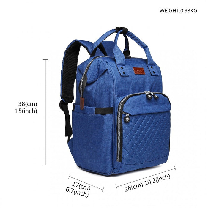 E6705 - Kono Wide Open Designed Baby Diaper Changing Backpack - Blue