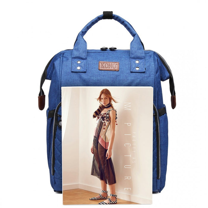 E6705 - Kono Wide Open Designed Baby Diaper Changing Backpack - Blue