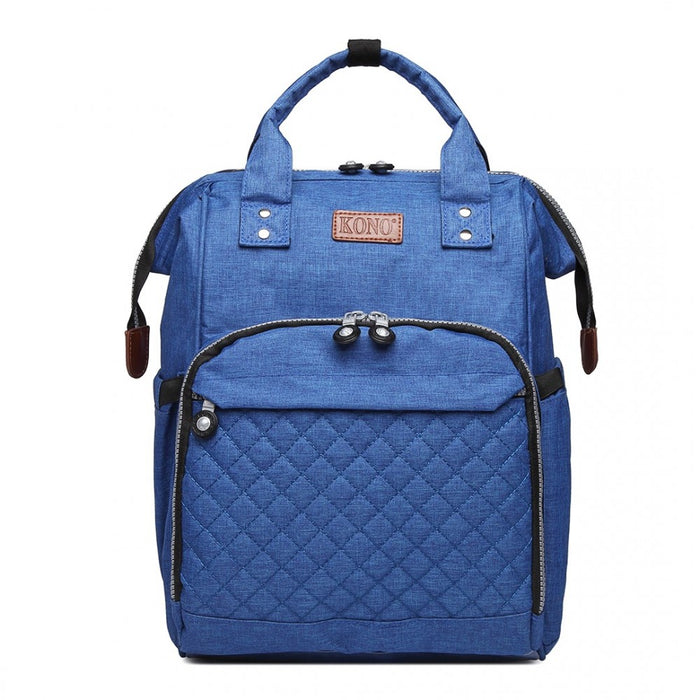 E6705 - Kono Wide Open Designed Baby Diaper Changing Backpack - Blue