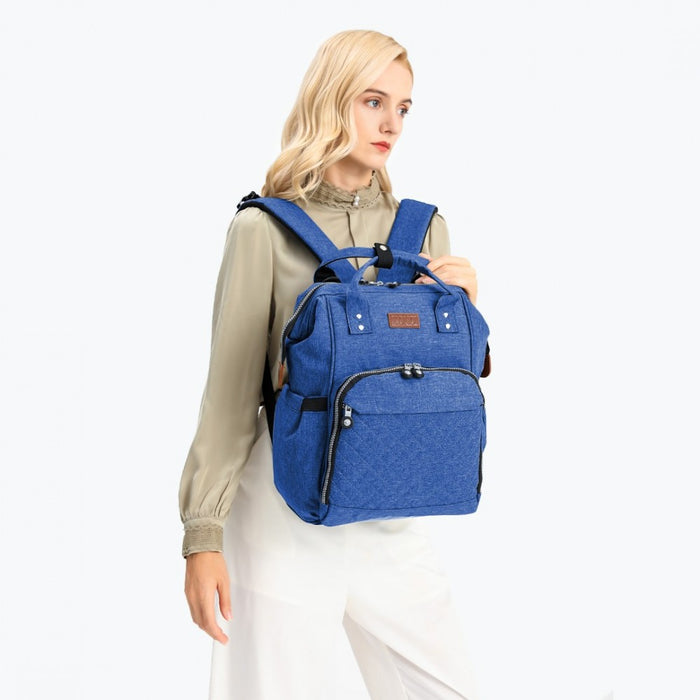 E6705 - Kono Wide Open Designed Baby Diaper Changing Backpack - Blue