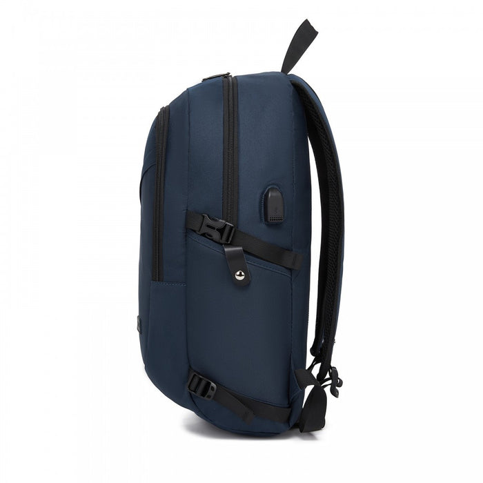E6715 - Kono Business Laptop Backpack with USB Charging Port - Dark Blue