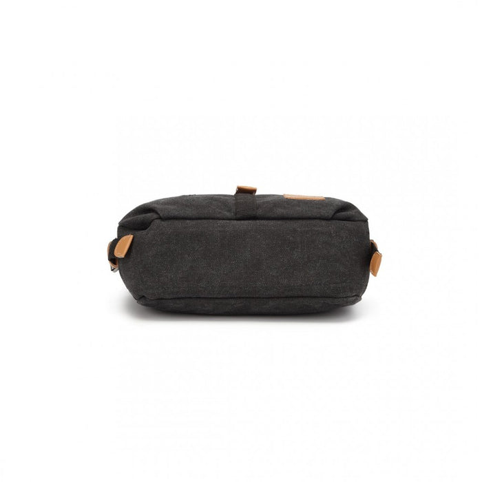 E6850-1 - Kono Casual Canvas Dual-Use Bag Large Capacity Shoulder Bag and Backpack - Black
