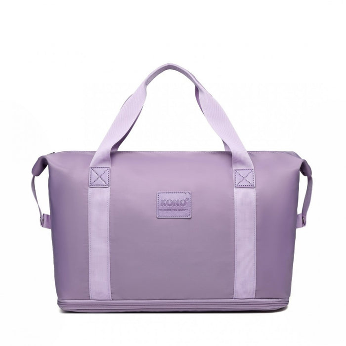 EA2212 - Kono Two Pieces Expandable Durable Waterproof Travel Duffel Bag Set - Purple