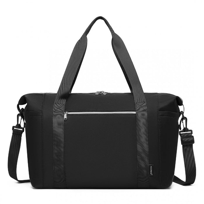 EA2402 - Kono Multifunctional Large Capacity Lightweight Water-Resistant Travel and Gym Duffel Bag with Wet and Dry Separation Compartment - Black