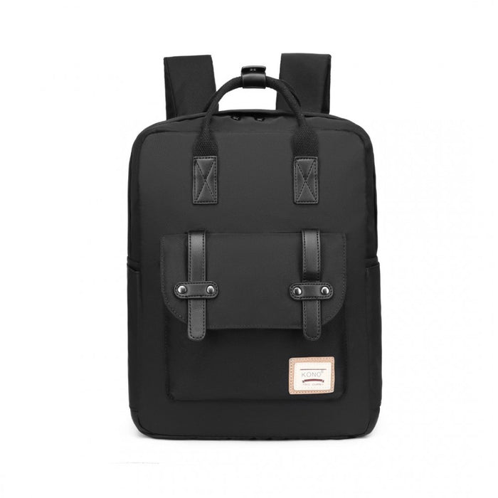 EB2211 - Kono Casual Daypack Lightweight Backpack Travel Bag - Full Black