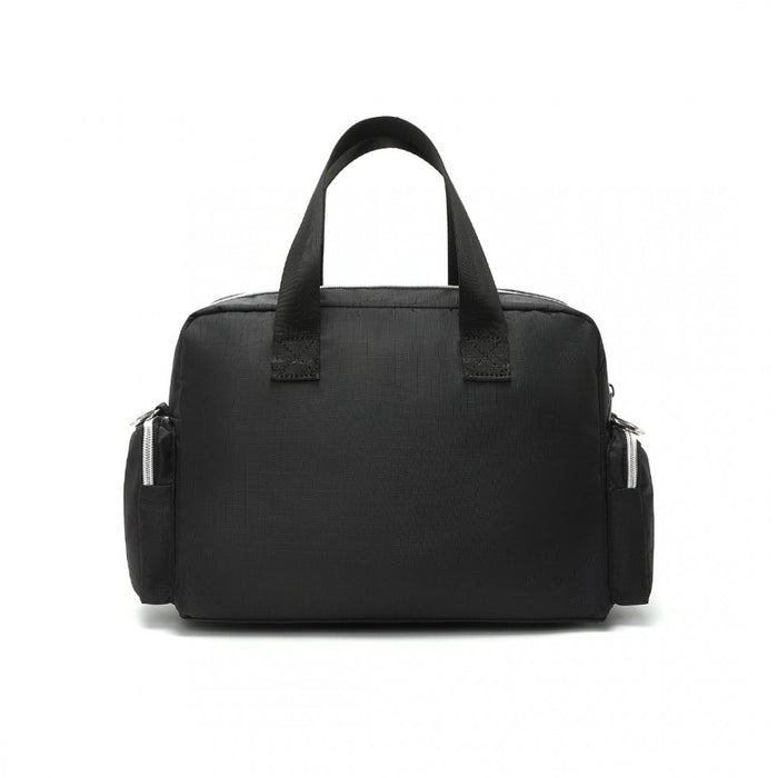 EB2351 - Kono Sleek Multi-Pocket Water-Resistant Crossbody Tote Bag - Black