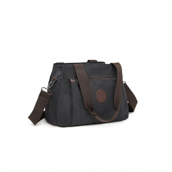 EH2045 - Kono Canvas Multi-Functional Cross Body Bag - Black