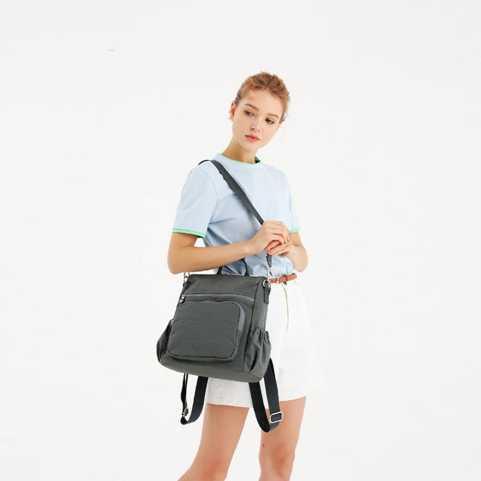 EH2107 - Kono Multi Way Anti-theft Waterproof Backpack Shoulder Bag - Black