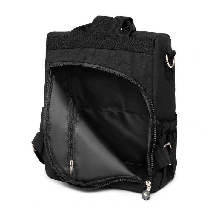EH2107 - Kono Multi Way Anti-theft Waterproof Backpack Shoulder Bag - Black
