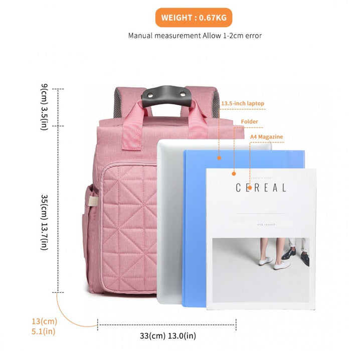 EM2105 - Kono Simple Lightweight Maternity Changing Bag - Pink